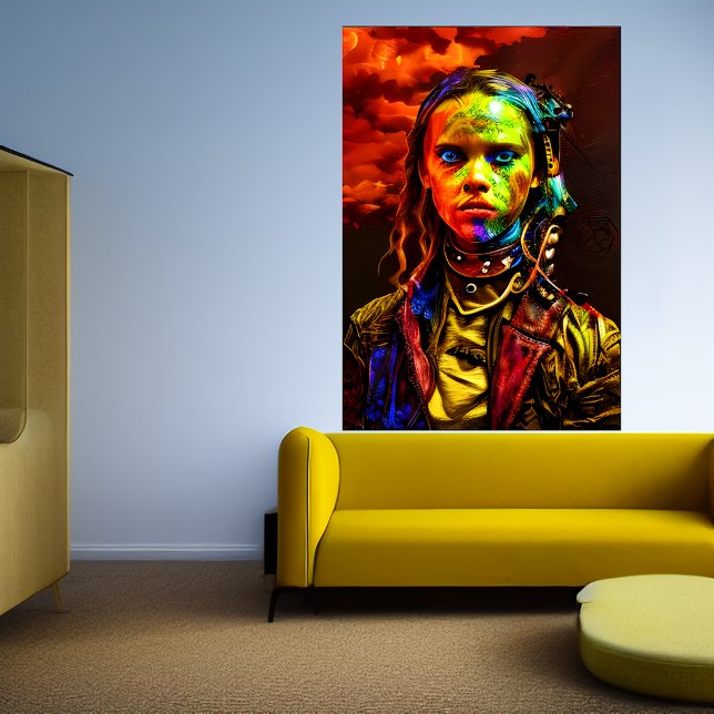 Joven chica con ojos azules | Poster de arte de IA (Subido por el creador)