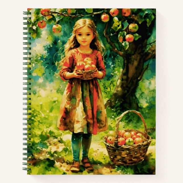 Joven Chica en un diario de Apple Orchard (Anverso)