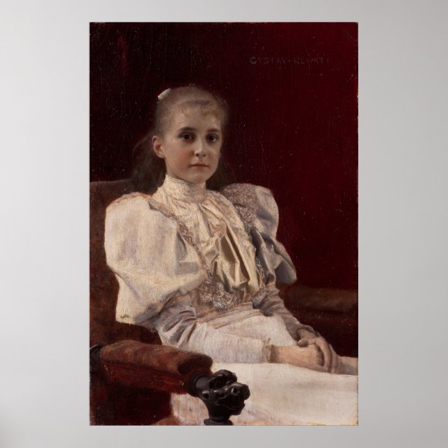 Joven Chica sentado en Klimt - Impresión artística (Frente)