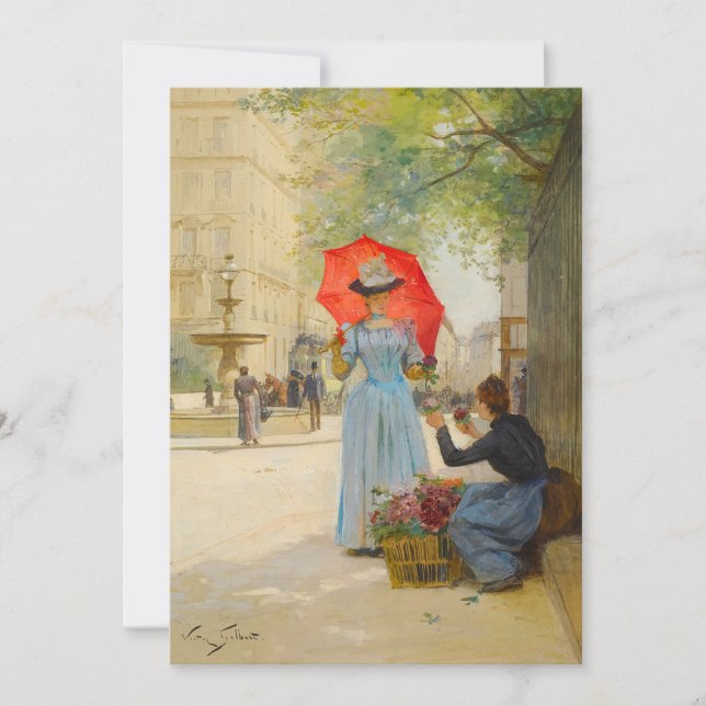 Joven con paraguas | Victor Gabriel Gilbert (Anverso)