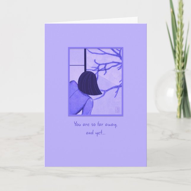 Joven con tarjeta de cumpleaños de pantalla Shoji (Anverso)