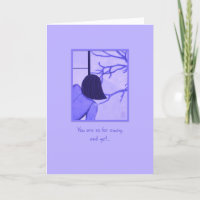 Joven con tarjeta de cumpleaños de pantalla Shoji