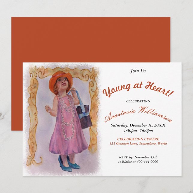 JOVEN DE CORAZÓN A CUALQUIER EDAD  INVITACIÓN A FI (Anverso / Reverso)