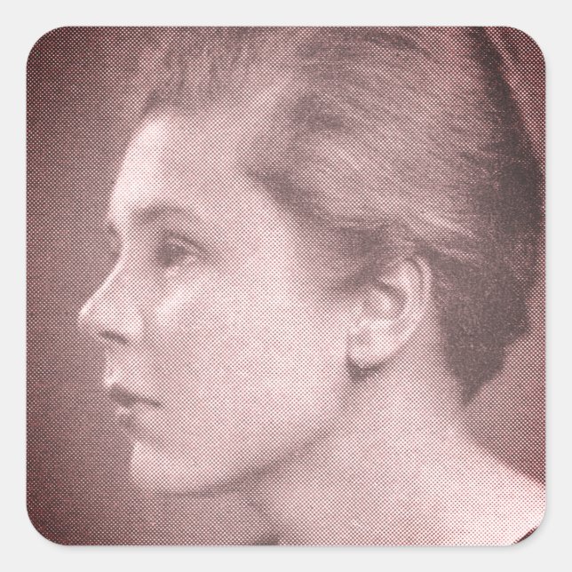 joven Elizabeth Bishop Square Pegatina (Anverso)