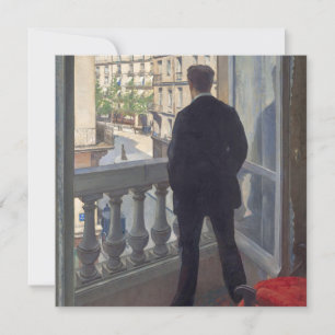 Joven en su ventana por Gustave Caillebotte