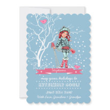 Jóven esquiadora Chica | Tarjetas de Navidad de no