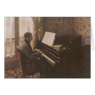Joven jugando al piano por Gustave Caillebotte
