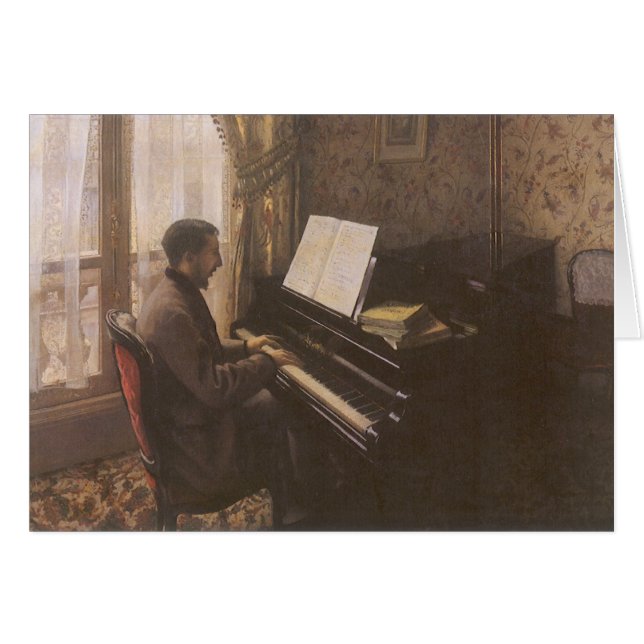 Joven jugando al piano por Gustave Caillebotte (Anverso (Horizontal))
