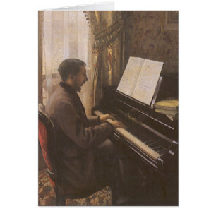 Joven jugando al piano por Gustave Caillebotte