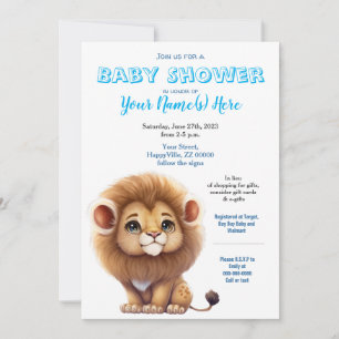 Joven león Baby Shower King Cute Invitación