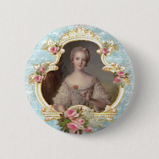 Joven Marie Antoinette en el pin botón rosa