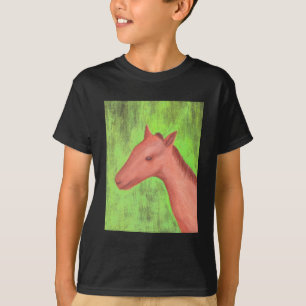 Joven poni de caballo pintado con acuarela, camisa
