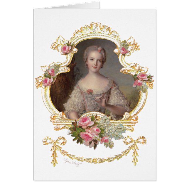 Jóven reina Marie Antoinette tarjetas rosas rosas (Frente)