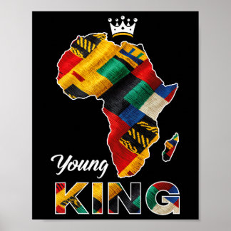 Joven rey africano mapa Kente arte hombres niño ne