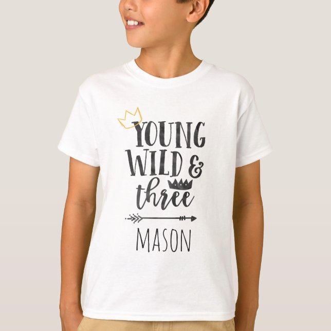 Joven salvaje y Chica de tres niños camisetas (Anverso)