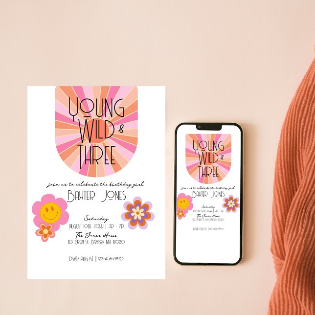 Joven, salvaje y tres | 3 Invitación de cumpleaños (Subido por el creador)