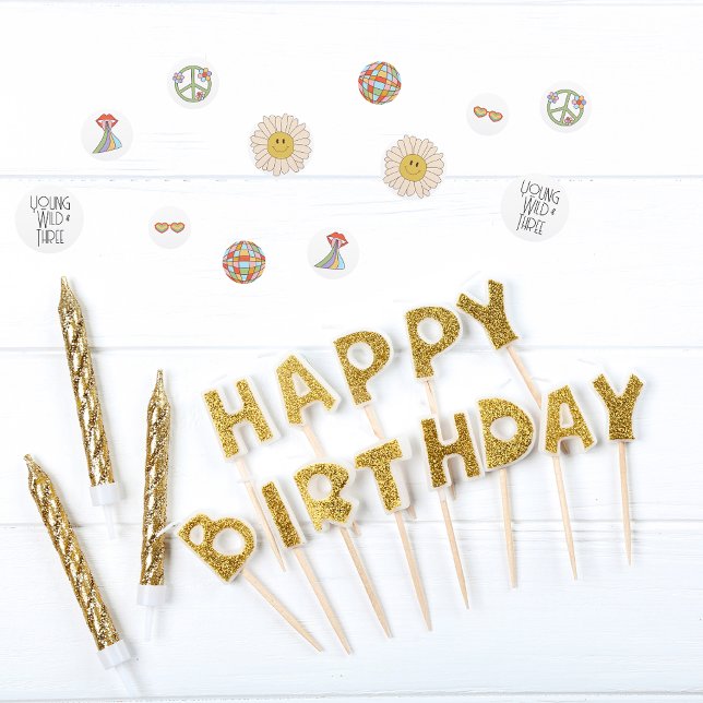 Joven, salvaje y tres | Kid B-Day Confetti | Boho (Subido por el creador)
