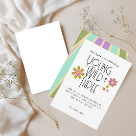 Joven, salvaje y tres | Tarjeta de agradecimiento