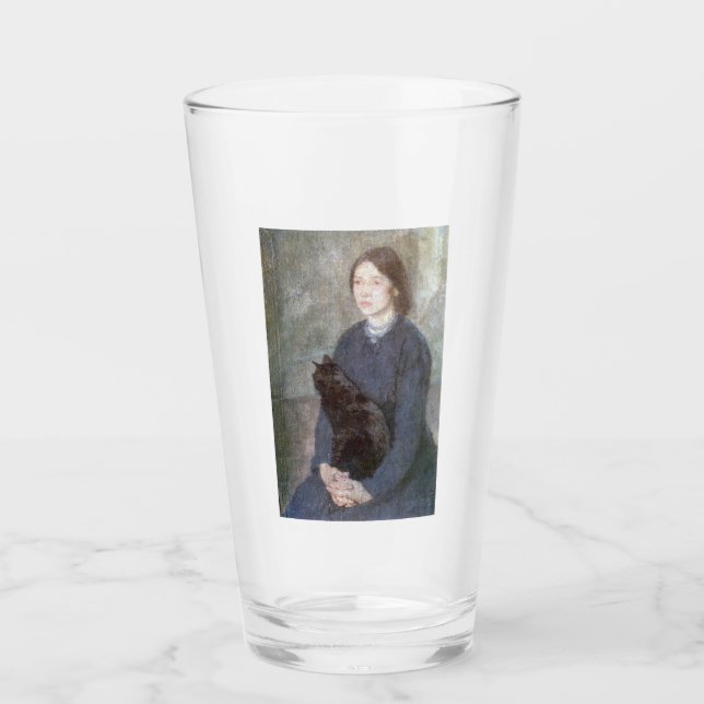 Joven sosteniendo un gato negro (de Gwen John) (Anverso)