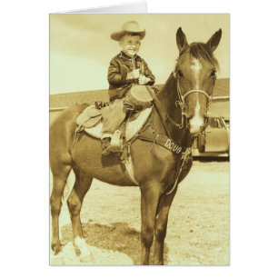 Joven Vintage Occidental En Caballo