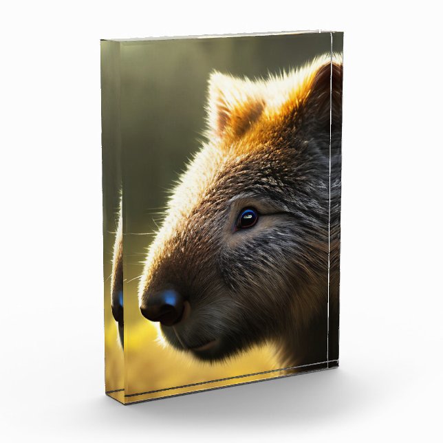 Joven Wombat australiano, bloque de fotos (Izquierda)