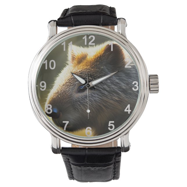 Joven Wombat australiano, reloj de pulsera (Anverso)