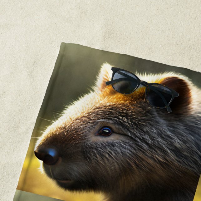 Joven Wombat australiano, toalla de playa (In situ)