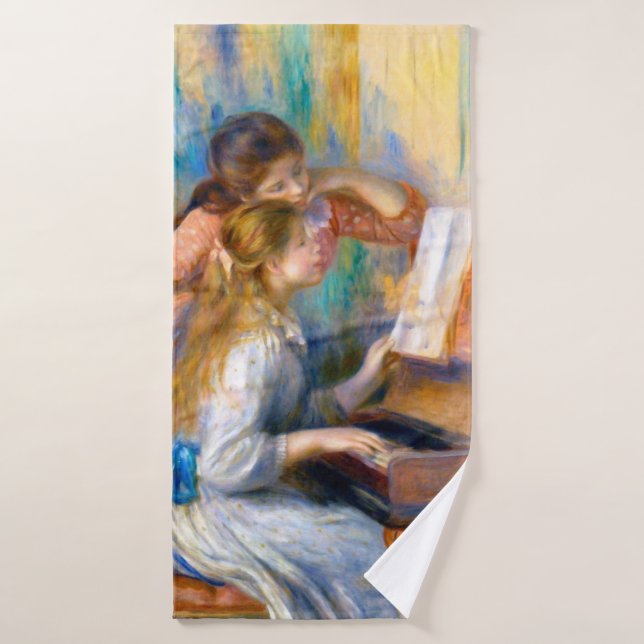 Jóvenes Chicas en el piano, Renoir (Toalla de baño)