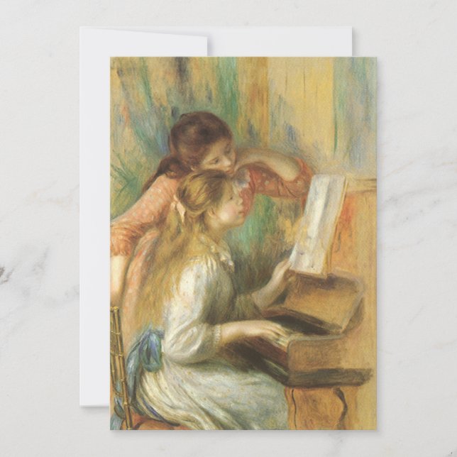 Jóvenes Chicas en Piano por Pierre Renoir (Anverso)