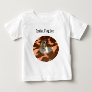Jóvenes hermanos de Meerkat jugando, camiseta bebé