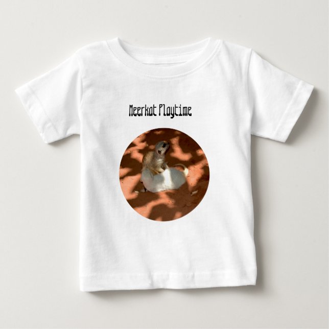 Jóvenes hermanos de Meerkat jugando, camiseta bebé (Anverso)