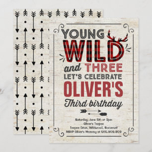 Jóvenes Salvajes Y Tres Invitaciones Rústicas Lumb