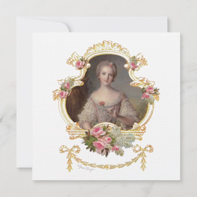 Jóvenes tarjetas de invitación Marie Antoinette (Anverso)