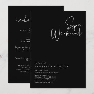 JOVI Edgy Black Bachelorette Spa Invitación del dí