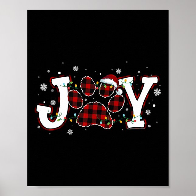 Joy Buffalo Rojo Perro Paw Navidades de impresión  (Frente)