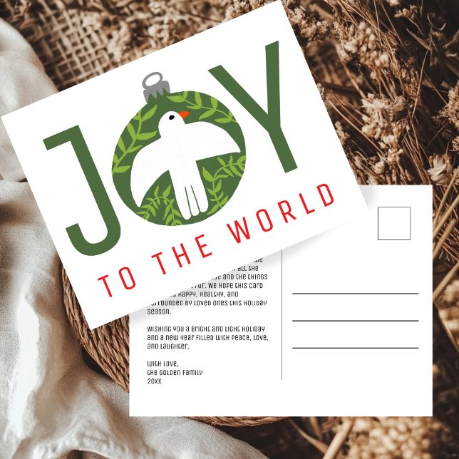 JOY Charming Dove Navidad Ornamentos (JOY Charming Dove Christmas Ornament Xmas Holiday Non-Photo Postcard
)