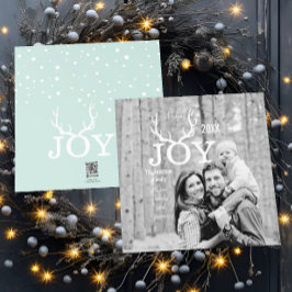 Joy Deer Antlers Navidad de vacaciones Mint