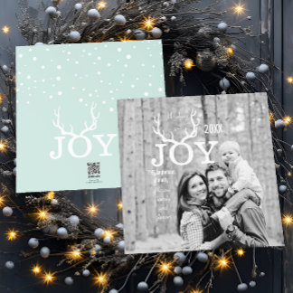 Joy Deer Antlers Navidad de vacaciones Mint