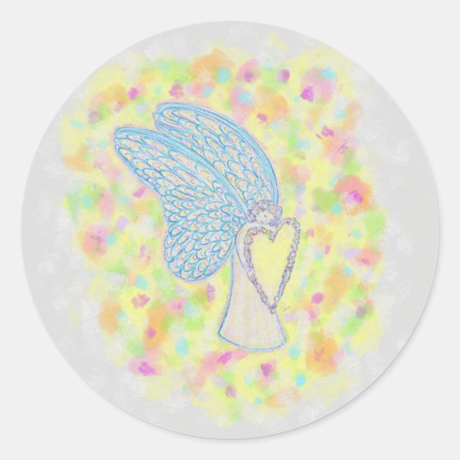 Joy Guardian Angel Personalizado de arte Pegatinas (Anverso)