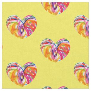 Joy Hearts Material de arte de tela arcoiris