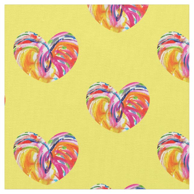 Joy Hearts Material de arte de tela arcoiris (De cerca)