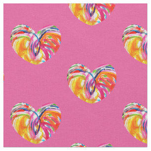 Joy Hearts Material de arte de tela arcoiris