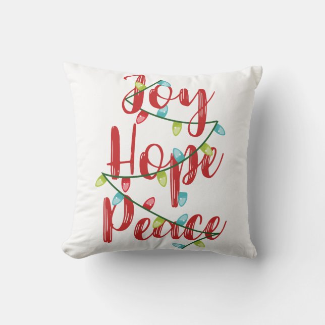 Joy Hope Navidades de Paz iluminan Cojín decorativ (Anverso)