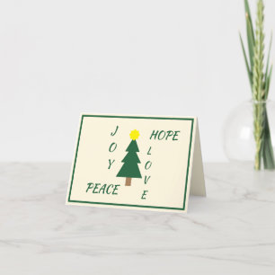 Joy Hope Peace Navidades de amor tarjeta de vacaci