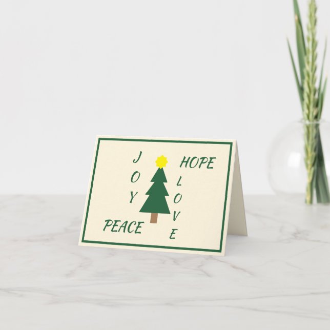 Joy Hope Peace Navidades de amor tarjeta de vacaci (Anverso)