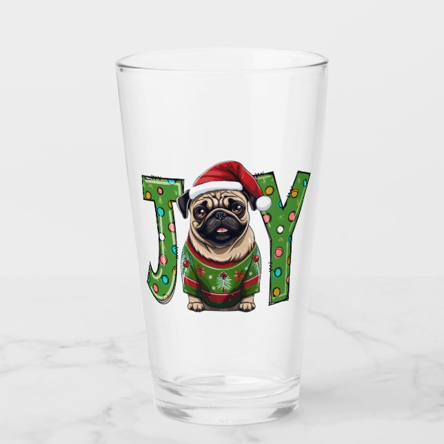 JOY Merry Christmas Pug Santa (Anverso)