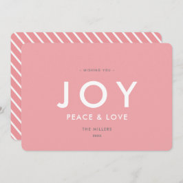 JOY Minimalista tarjeta de Navidades rosados moder