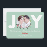 JOY Mint | Tarjeta fotográfica de vacaciones<br><div class="desc">Ver más tarjetas de fotos de Navidad,  invitaciones y etiquetas de correo en la tienda Wander Paper Co.!</div>