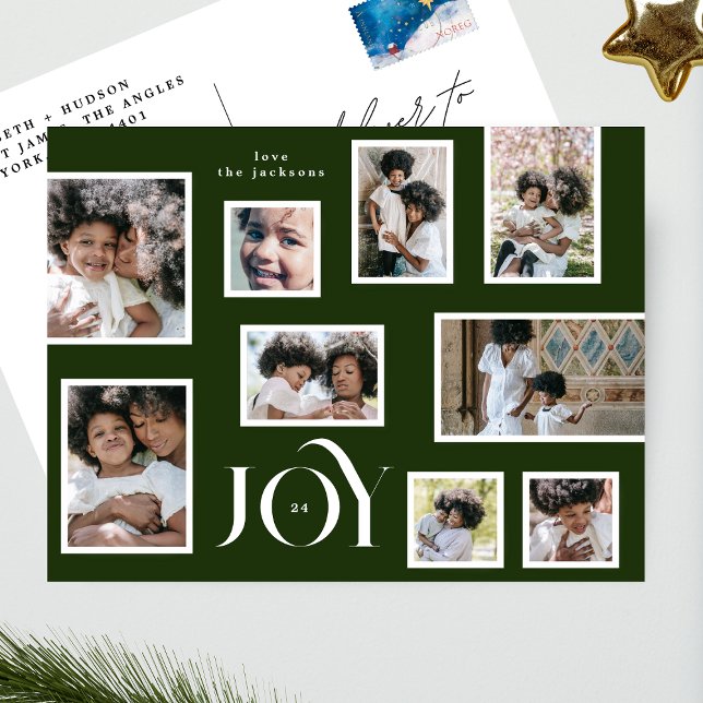 JOY | Navidad | Collage de fotos | Verde clásico (Subido por el creador)
