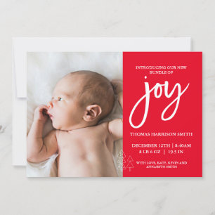 Joy Photo Baby Invitación Red
